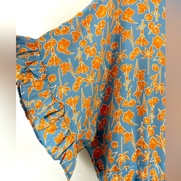 bishop + young Short Dolman sleeves with ruffles trim adjustable tie wai… - Picture 9 of 10